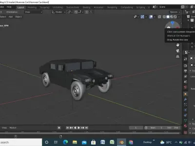 Humvee Car Low-poly 3D model