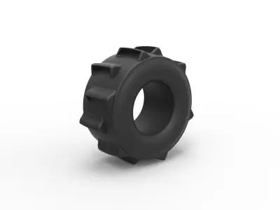 Dirt dragster rear tire 4 Scale 1 to 25 3D print model