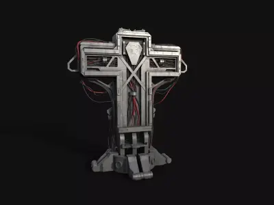 Cyberpunk Crucifix  Low-poly 3D model