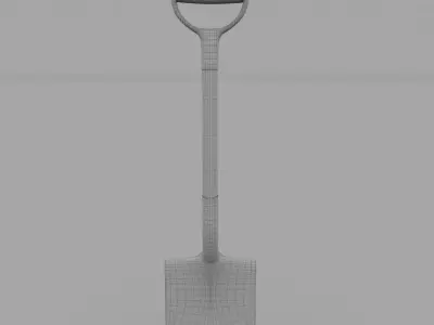 Shovel Low-poly 3D model 11