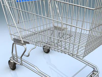 Shopping cart 3D model 4