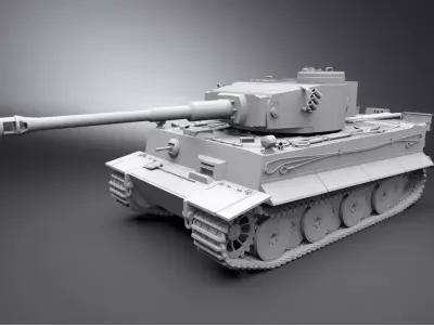 Tiger Tank Early Scale model 3D print model