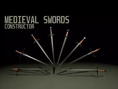 Medieval Swords Constructor Low-poly 3D model