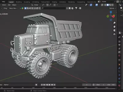 Heavy Duty Dump Truck 3D print model