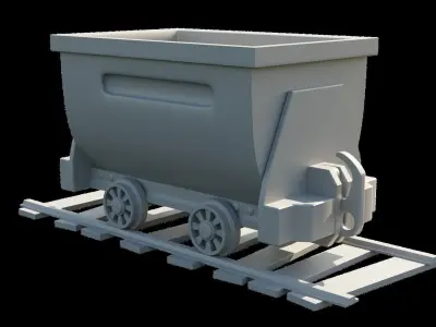 PBR Smooth Surface Minecart Model 3D model