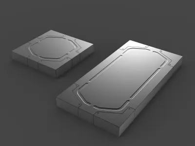 SCI-FI PANELS 3D MODELS Low-poly 3D model