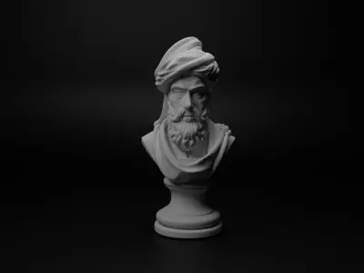 Ottoman Sipahi Bust Chess 3D print model 2