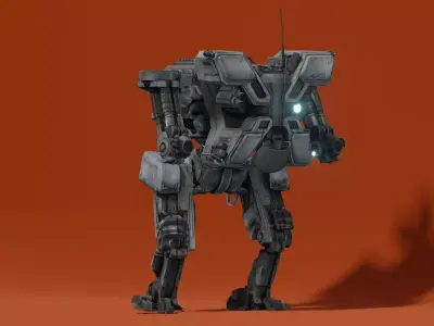 Cociva Robot rigged Low-poly 3D model