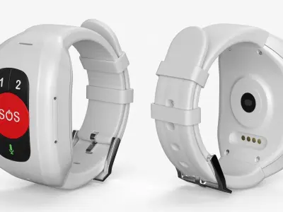 Emergency Call Watch for Seniors White 3D model