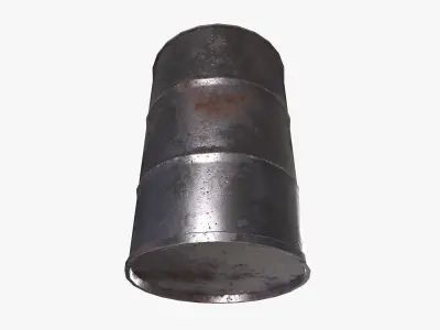 Steel Rust Barrel Low-poly 3D model