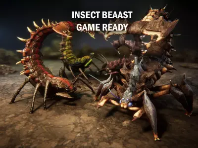 Insect beasts 2 Low-poly 3D model