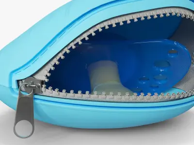 Silicone Soother Case Blue Open 3D model
