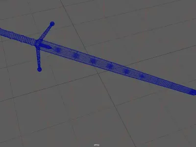 two-handed sword claymore Low-poly 3D model