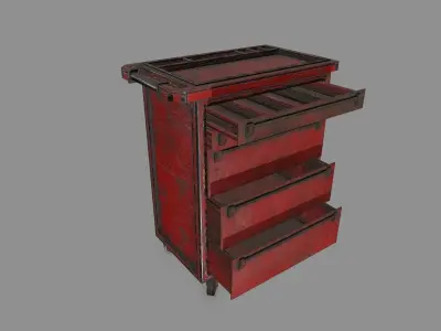Cupboard metal cabinet with drawers Low-poly 3D model buy