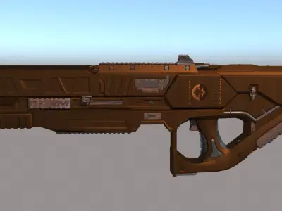 Sci-fi Assult Rifle Low-poly PBR Textures Free low-poly 3D model