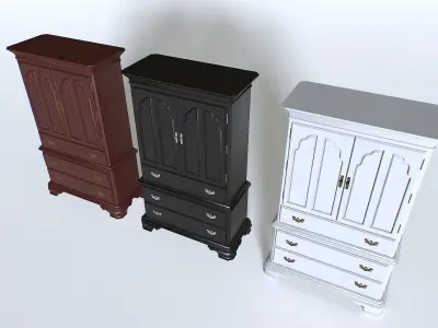 Classic Cabinet pack 4 Low-poly 3D model