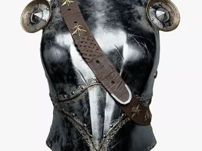  Female Knight Upper Chest Armor MidPoly 3D model