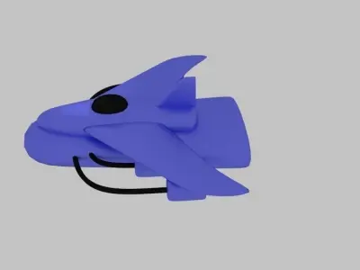 Spaceship D 7 toy airplane Low-poly 3D model