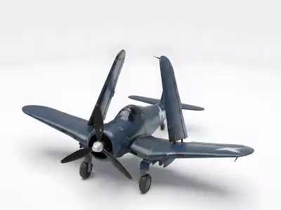 WWII Carrier-Based Navy Fighter 3D Model Low-poly 3D model