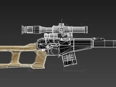 VSS VINTOREZ  sniper rifle  Low-poly 3D model