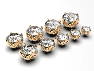 engagement ring head or unique stud earrings package 3D print model