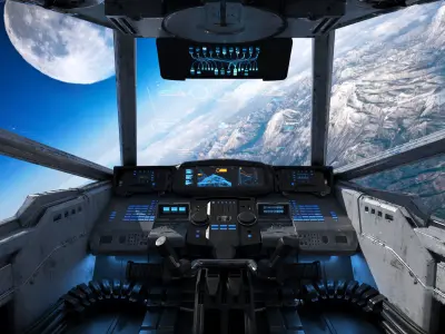 Spaceship Cockpit v3 3D model
