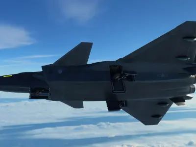 Chinese fighter J20 Low-poly 3D model