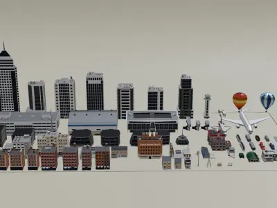 Low Poly City Pack - 300 Models Mega Pack Low-poly 3D model