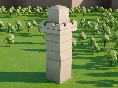 Medieval Castle and Tower - Low Poly Optimized Exterior Set 3D model