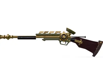 Seampunk Gun Low-poly 3D model