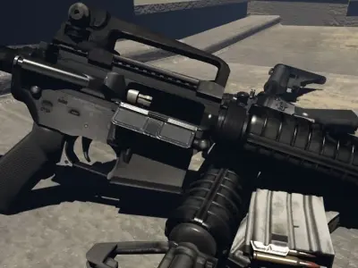 M4A1-S carbine Low-poly 3D model