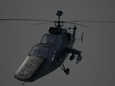 Helicopter Tiger Low-poly 3D model