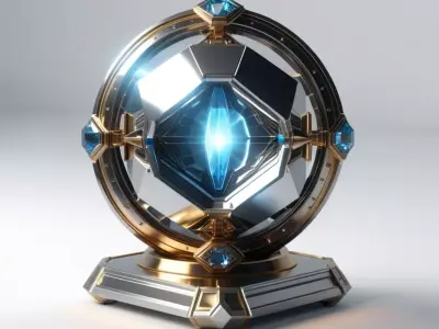 Glowing Alien Artifact Crystal Core 3D model