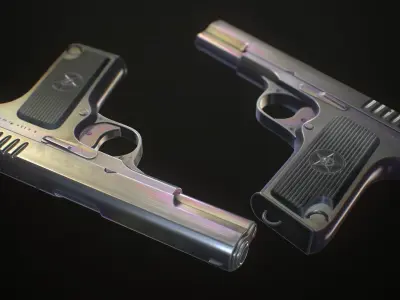 TT-33 gun Low-poly 3D model