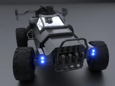 Sci fi offroad vehicle Free low-poly 3D model