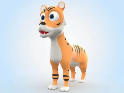 Tiger cartoon 3D model