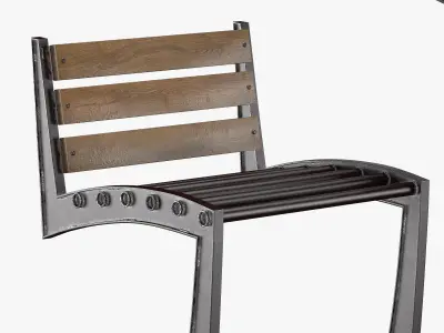 Zen Chair and Geo table 3D model