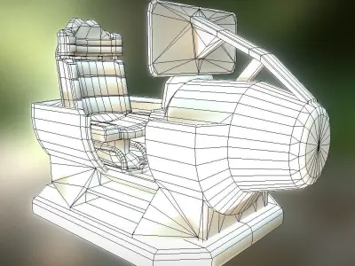 Futuristic control module Low-Poly Low-poly 3D model