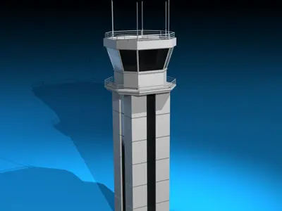 Airport control tower 3D model get