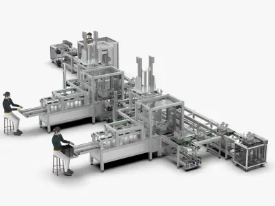 Automatic Soft Package Module Welding Line 3D model