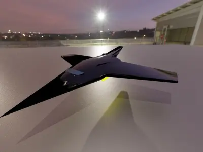 Sci-fi Stealth Plane Free low-poly 3D model