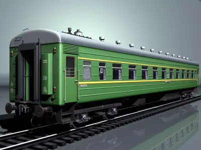 Railway wagon type 66W plant-KVZ Low-poly 3D model