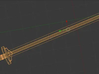 Split-Bladed Sword Low-poly 3D model