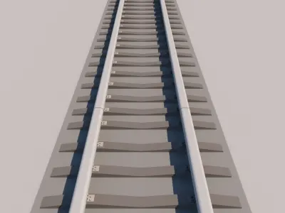 3D Rail Track Model Free low-poly 3D model