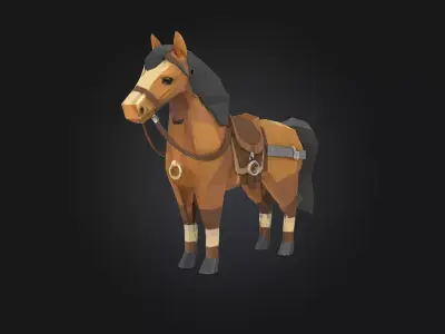 Polygonal Pony  Low-Poly Charm with High-Quality Whimsy 3D model