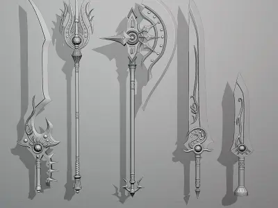 Fantasy weapon set 77 3D model