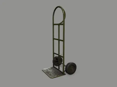 Trolley hand truck on wheels Low-poly 3D model