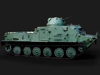 military soviet floating tank PBR photogrammetry Low-poly 3D model
