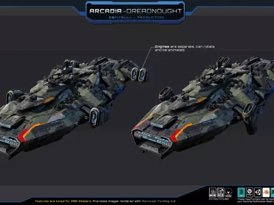 STARSHIPS - Pack03 Low-poly 3D model