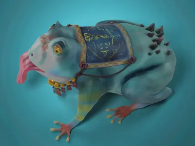 Stylized Royal Frog 3D model
